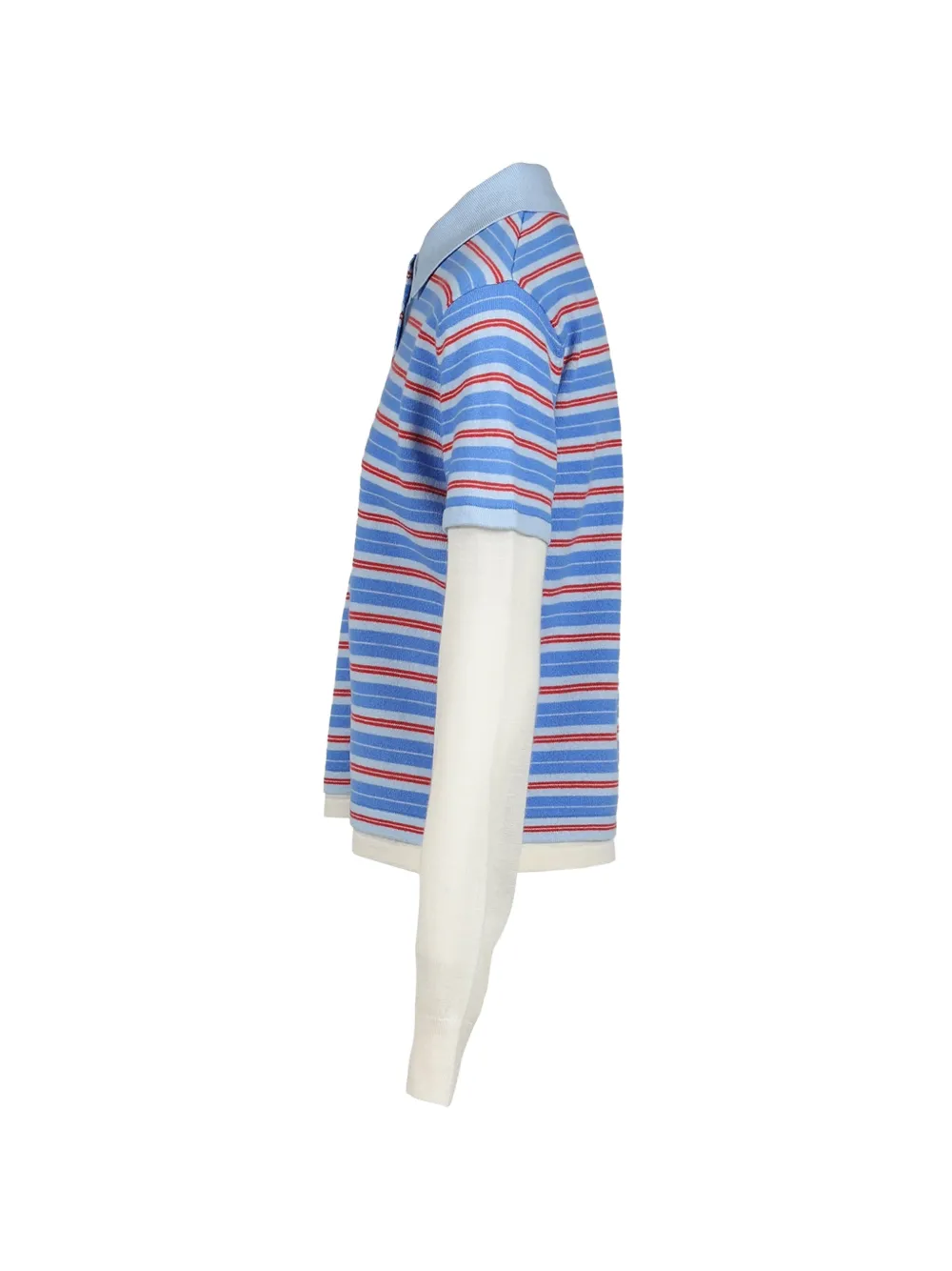 Guest In Residence Gestreept poloshirt met gelaagde mouwen Blauw