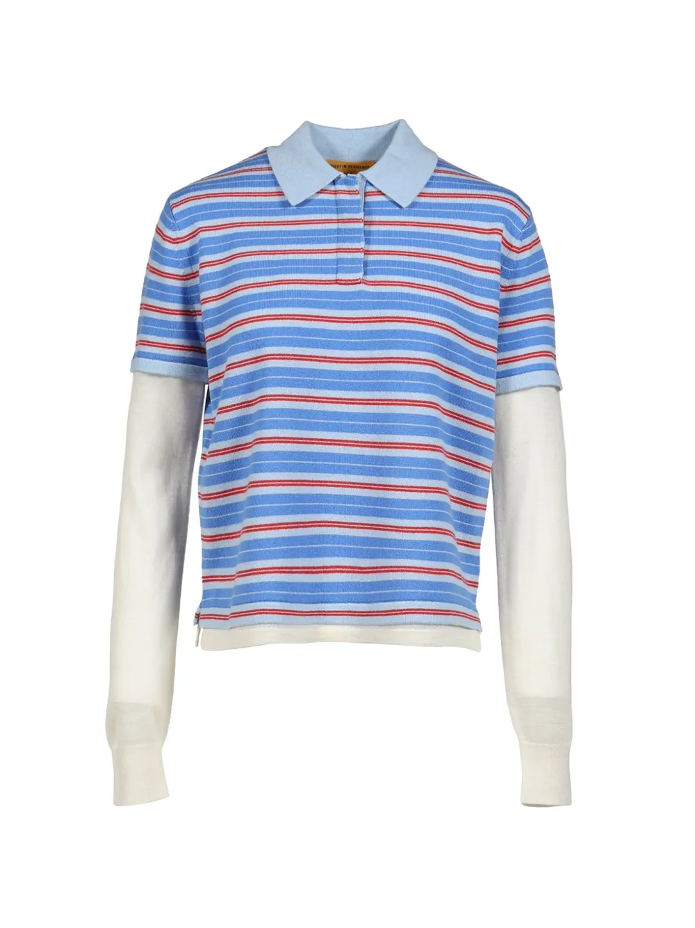 Guest In Residence layered-sleeve striped polo shirt