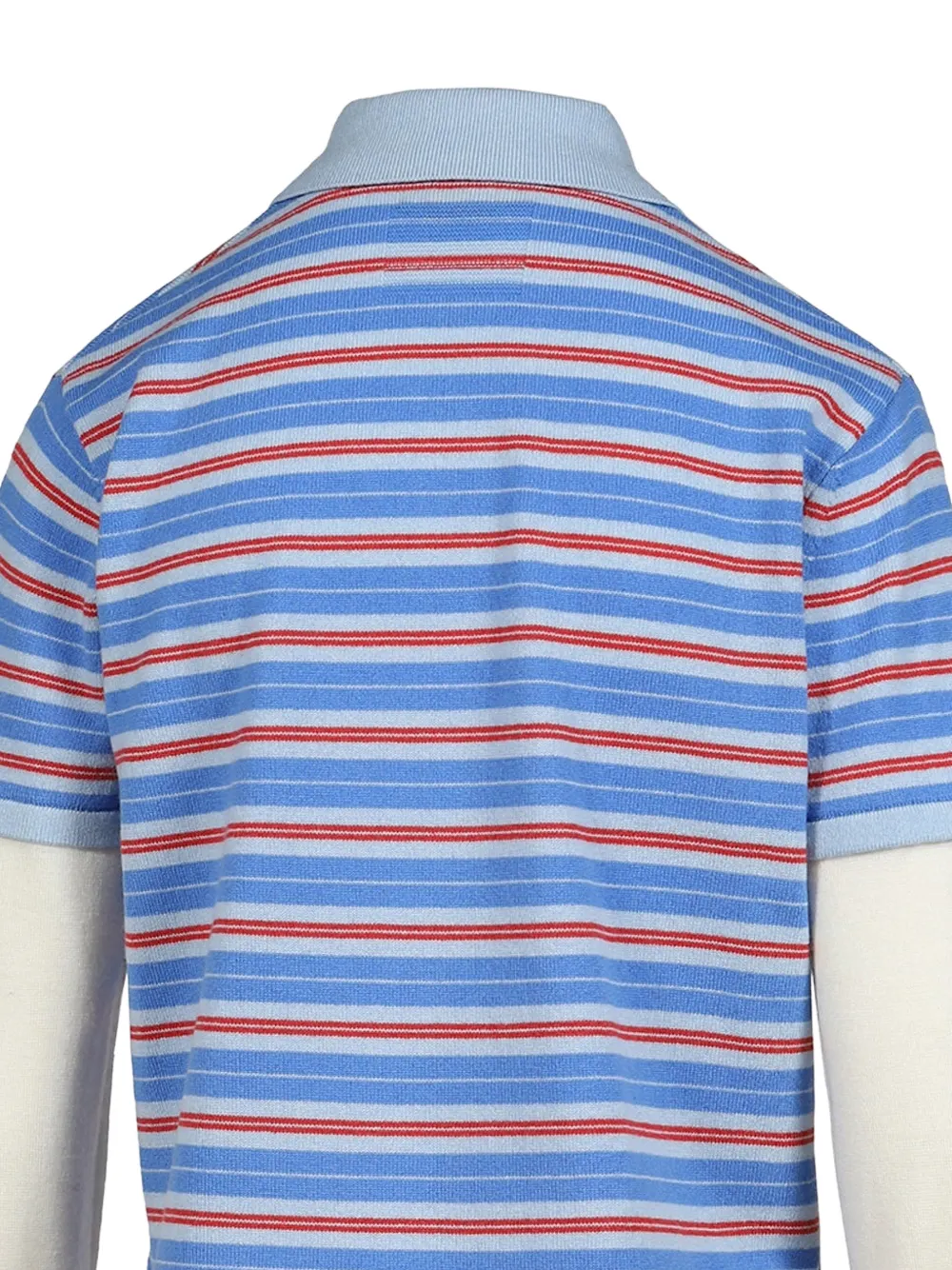 Guest In Residence Gestreept poloshirt met gelaagde mouwen Blauw