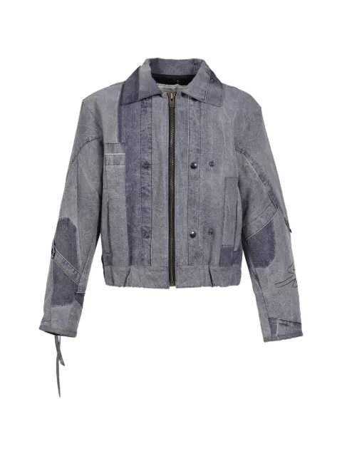 UNDER THE SIGN patchwork wax-coated jacket