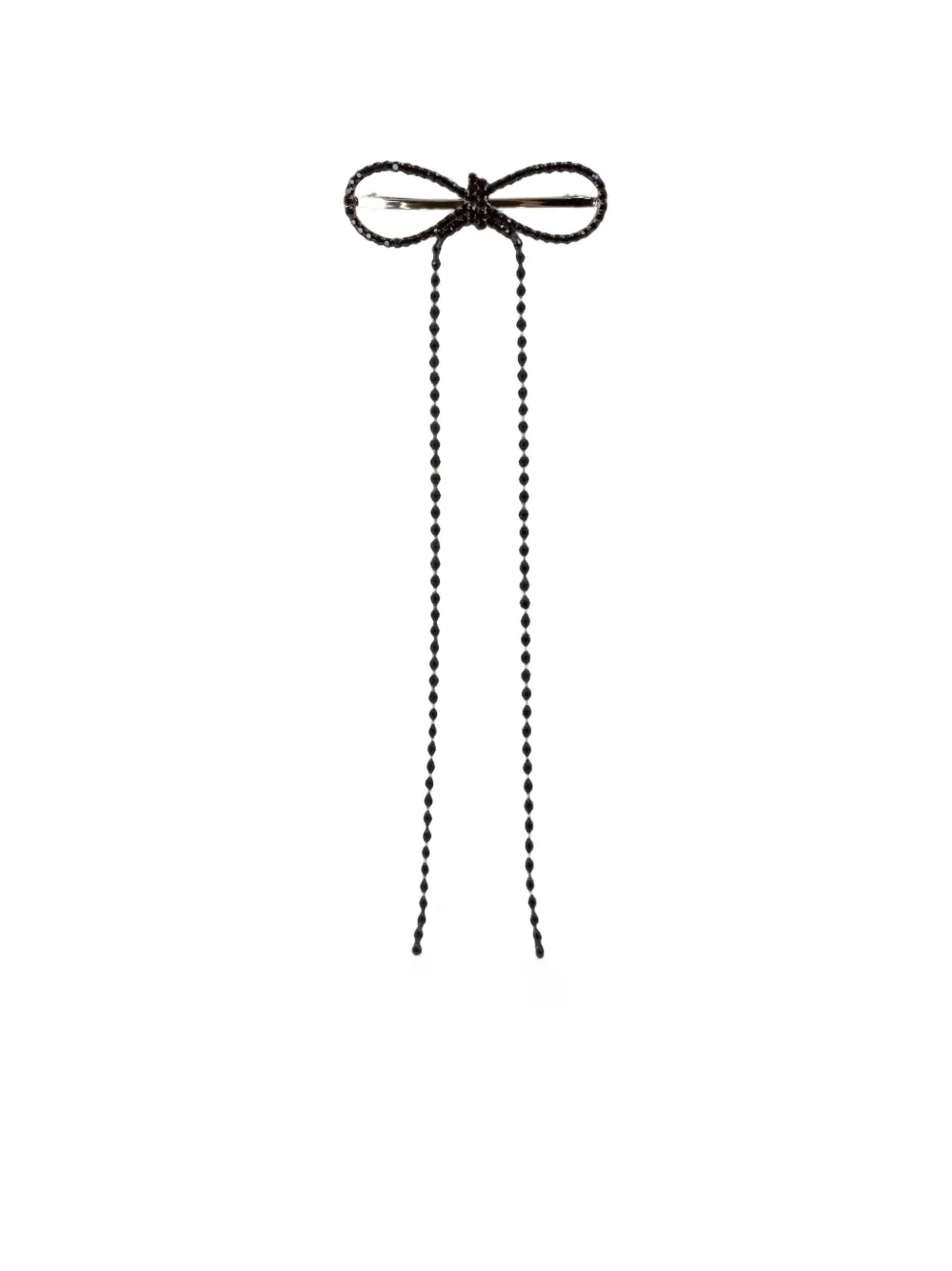 YELLOWSWALLOW bow stone-embellished hair clip - Nero