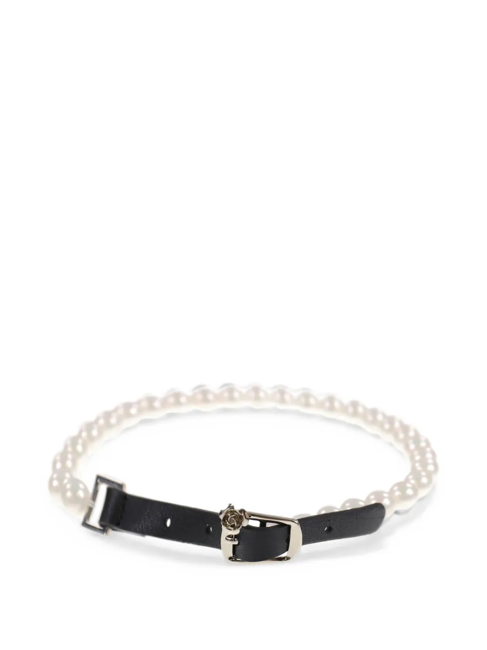 YELLOWSWALLOW pearl-embellished buckle-fastening necklace - Bianco