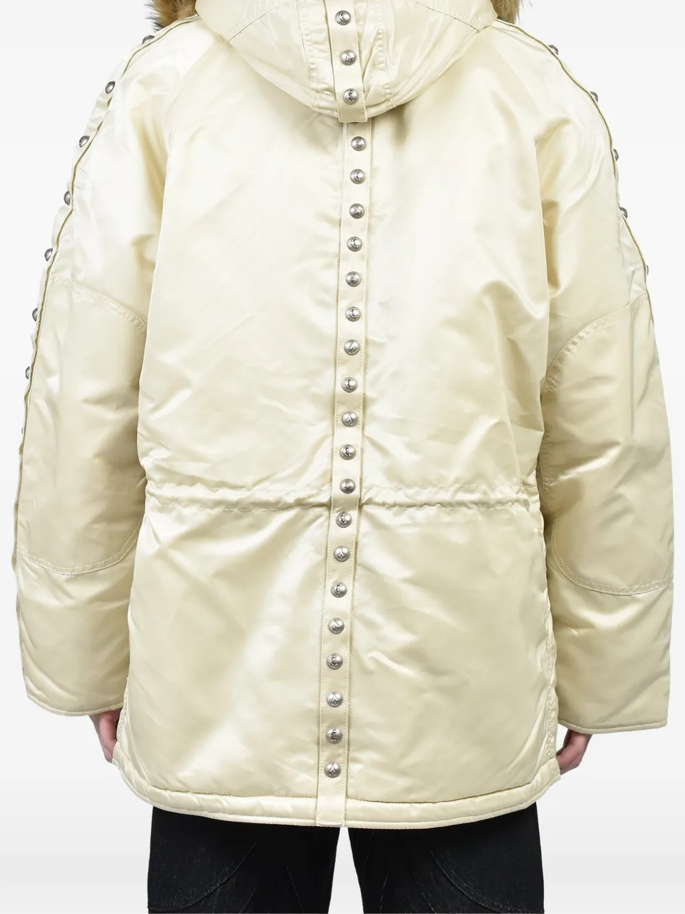 THUG CLUB × Alpha Industries N-3B gewatteerd jack verfraaid met klinknagel Beige
