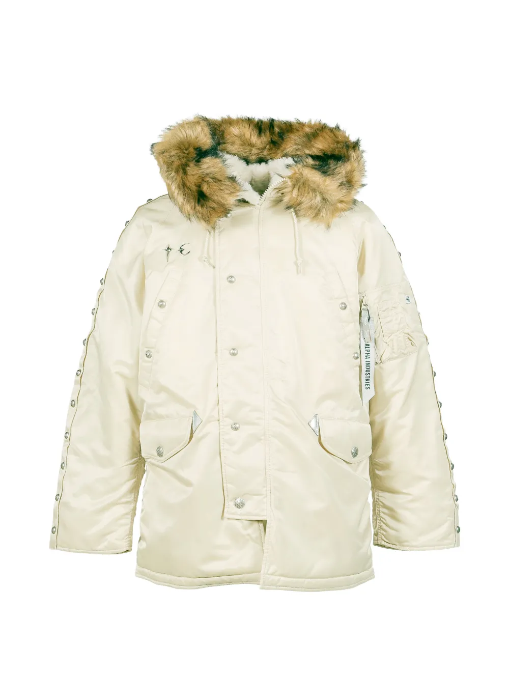 THUG CLUB × Alpha Industries N-3B rivet-embellished padded jacket - Toni neutri