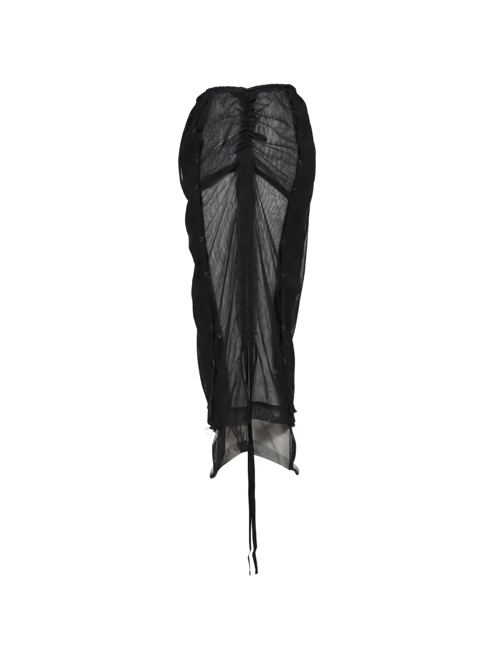 mukcyen layered gathered midi skirt - Nero