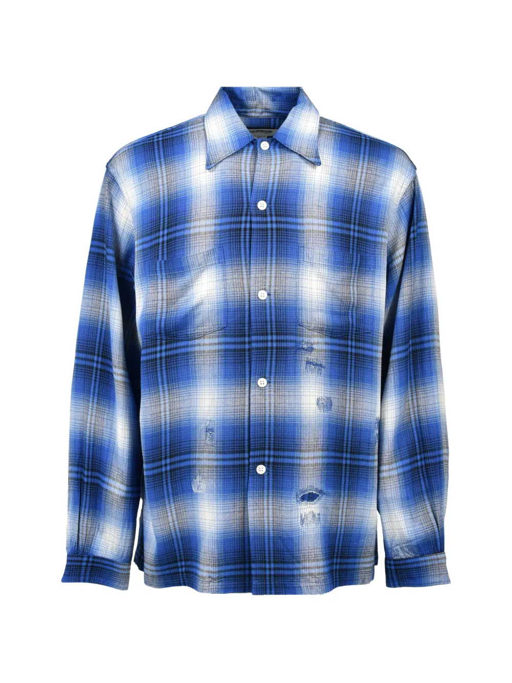 BOW WOW plaid distressed-finish shirt - Blau
