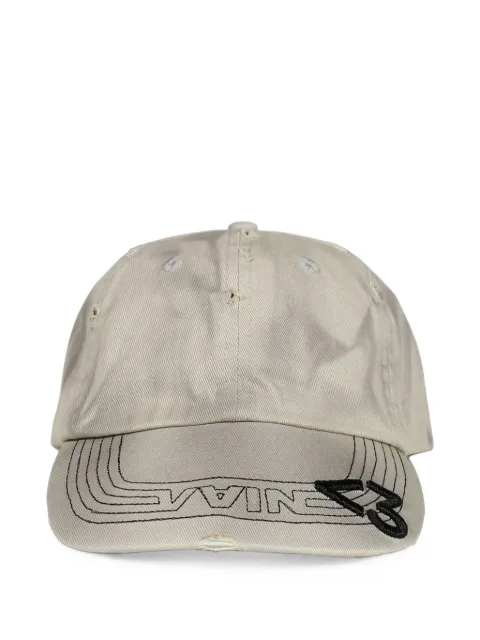 VAIN <3 distressed logo-embroidered cap