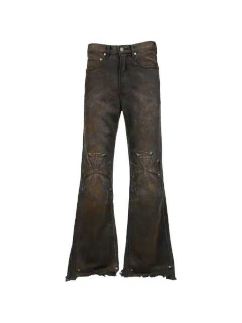SEKRIT cross-patch flared jeans