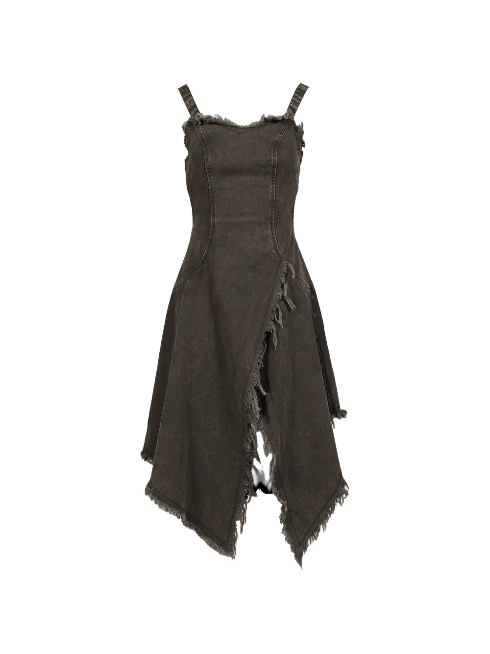VIVAMUS fringe-trimmed open-back dress