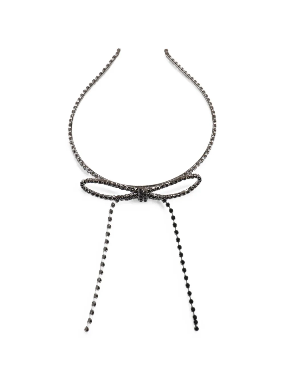 YELLOWSWALLOW bow-detail stone-embellished hair band - Nero