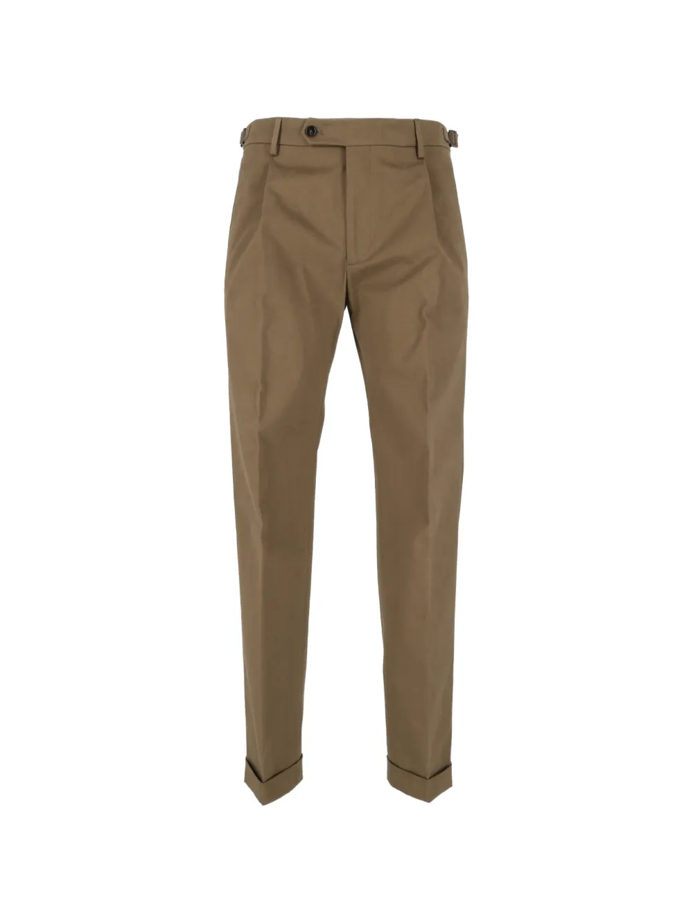 Berwich pleated turn-up straight-leg trousers