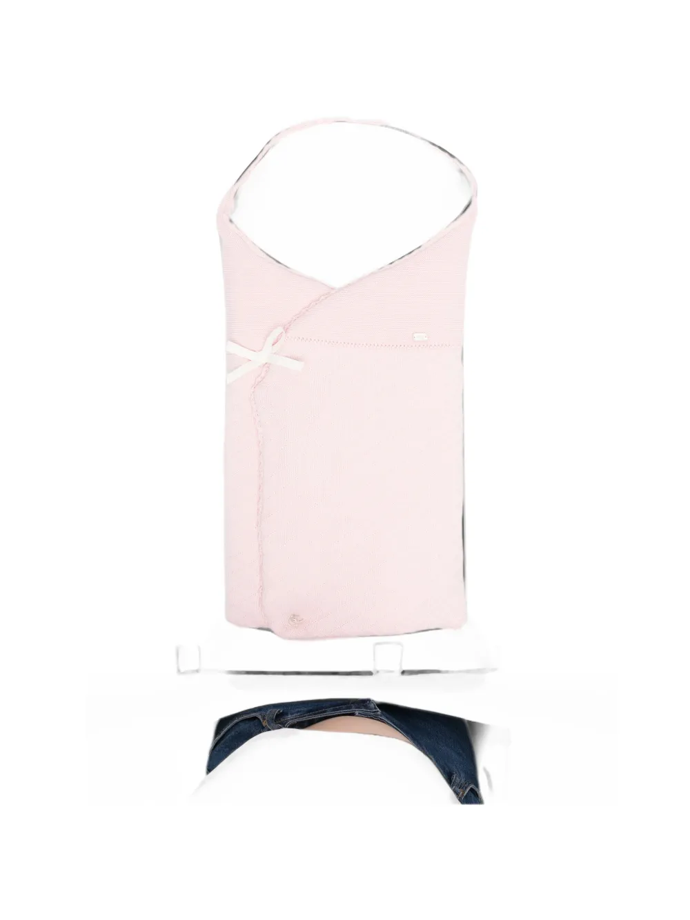 Paz Rodriguez bow-detail knitted sleep bag - Rosa