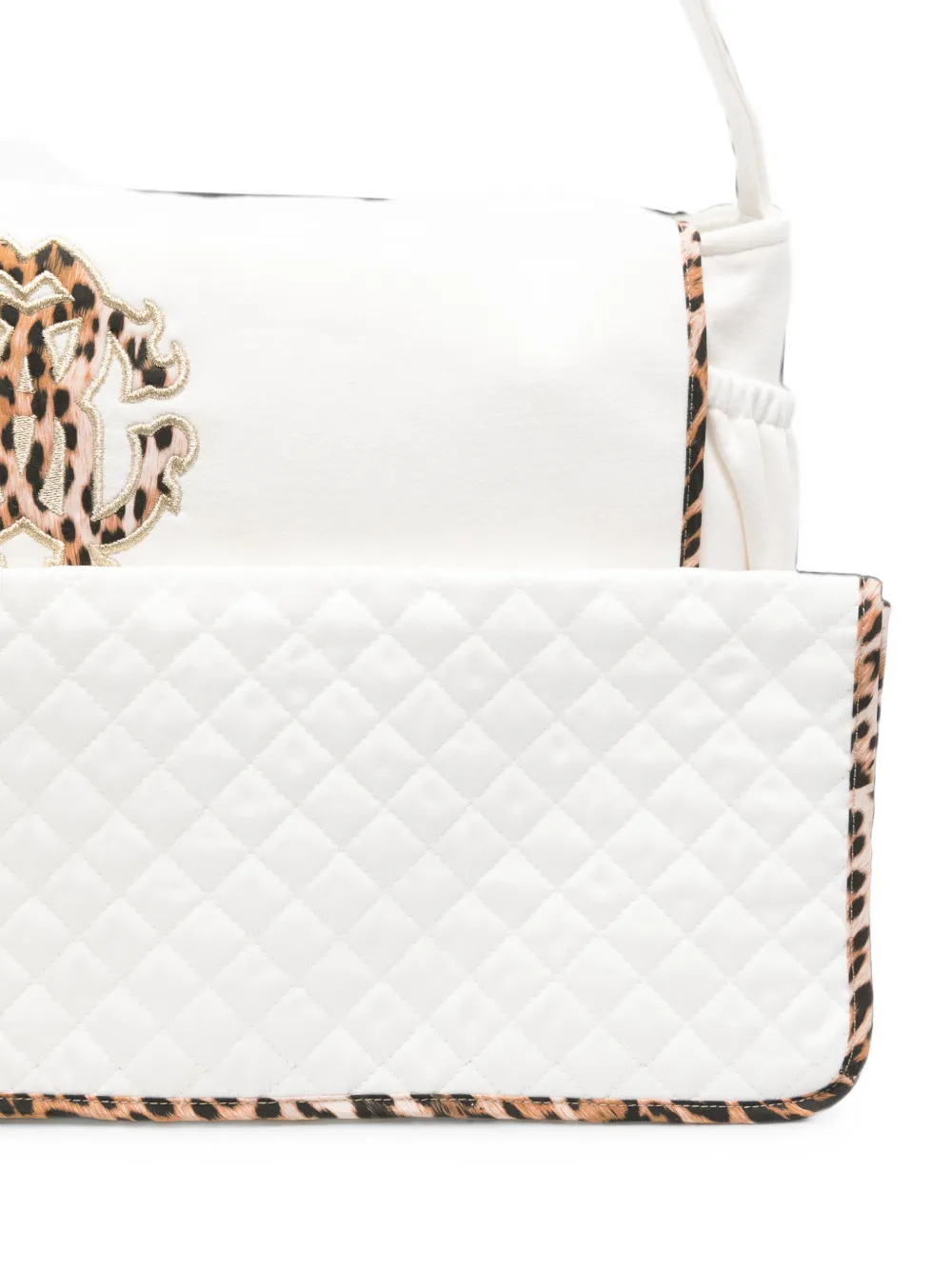Roberto Cavalli Junior RC Monogram luiertas met luipaard-print Wit