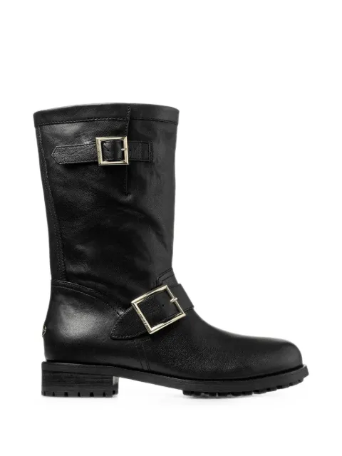Jimmy Choo Biker Mid black leather ankle boots