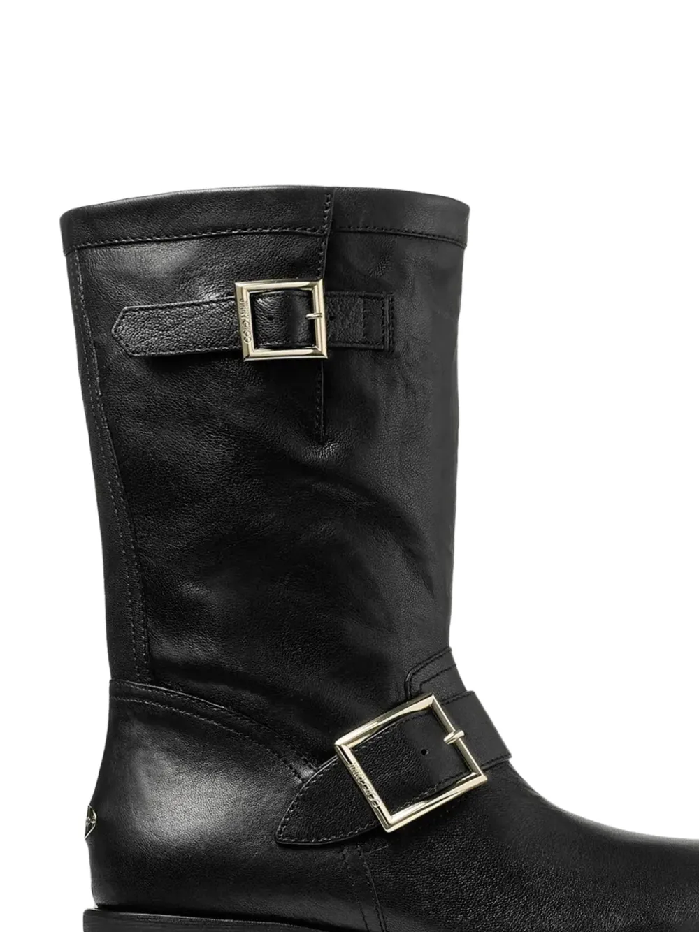Jimmy Choo Biker Mid leren enkellaarzen Zwart