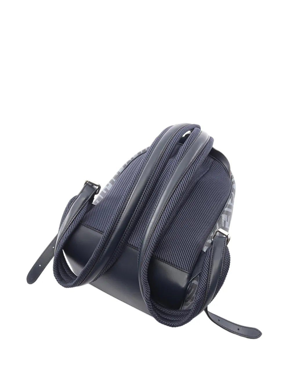 Fendi Pre-Owned 2020-2026 kleine Zucca Chiodo Diagonal gecoate canvas rugzak Blauw