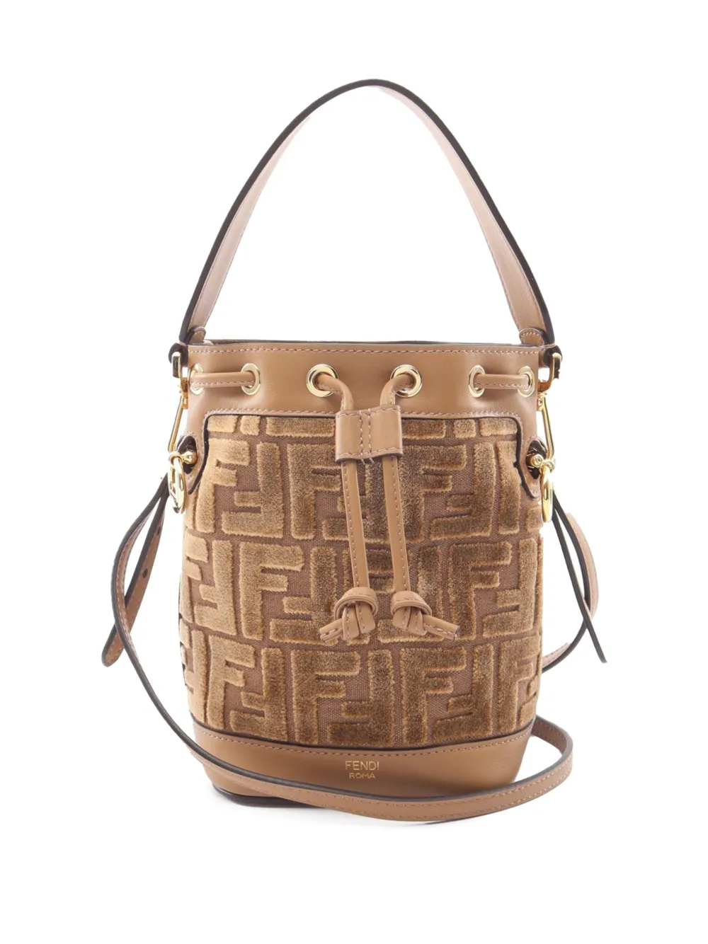 Fendi Pre-Owned Borsa a secchiello Mon Tresor mini in tela con motivo Zucca 2000-2010 - Marrone