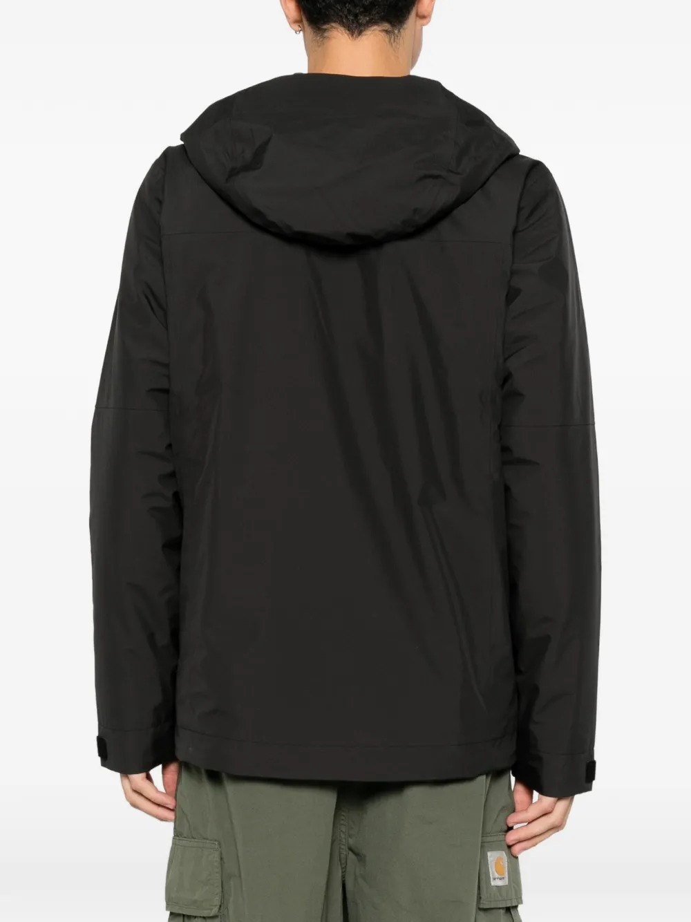 Patagonia logo-patch hooded jacket Zwart
