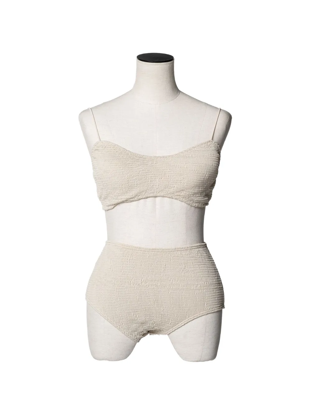 Muller Of Yoshiokubo Bumpy shirred bikini - Toni neutri