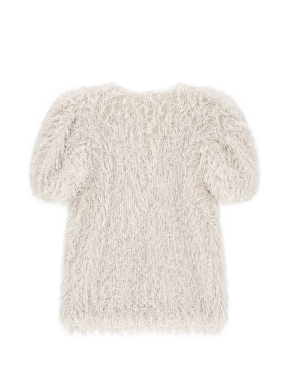 MSGM Kids Jurk van imitatiebont met korte mouwen Beige