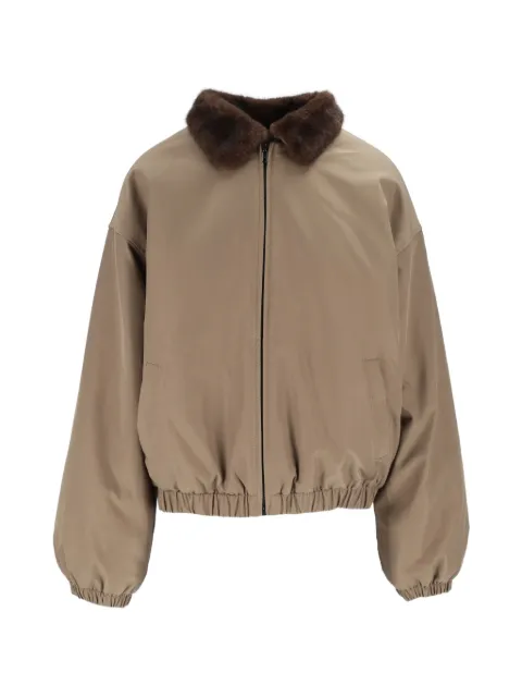 Eleh faux-fur collar bomber jacket