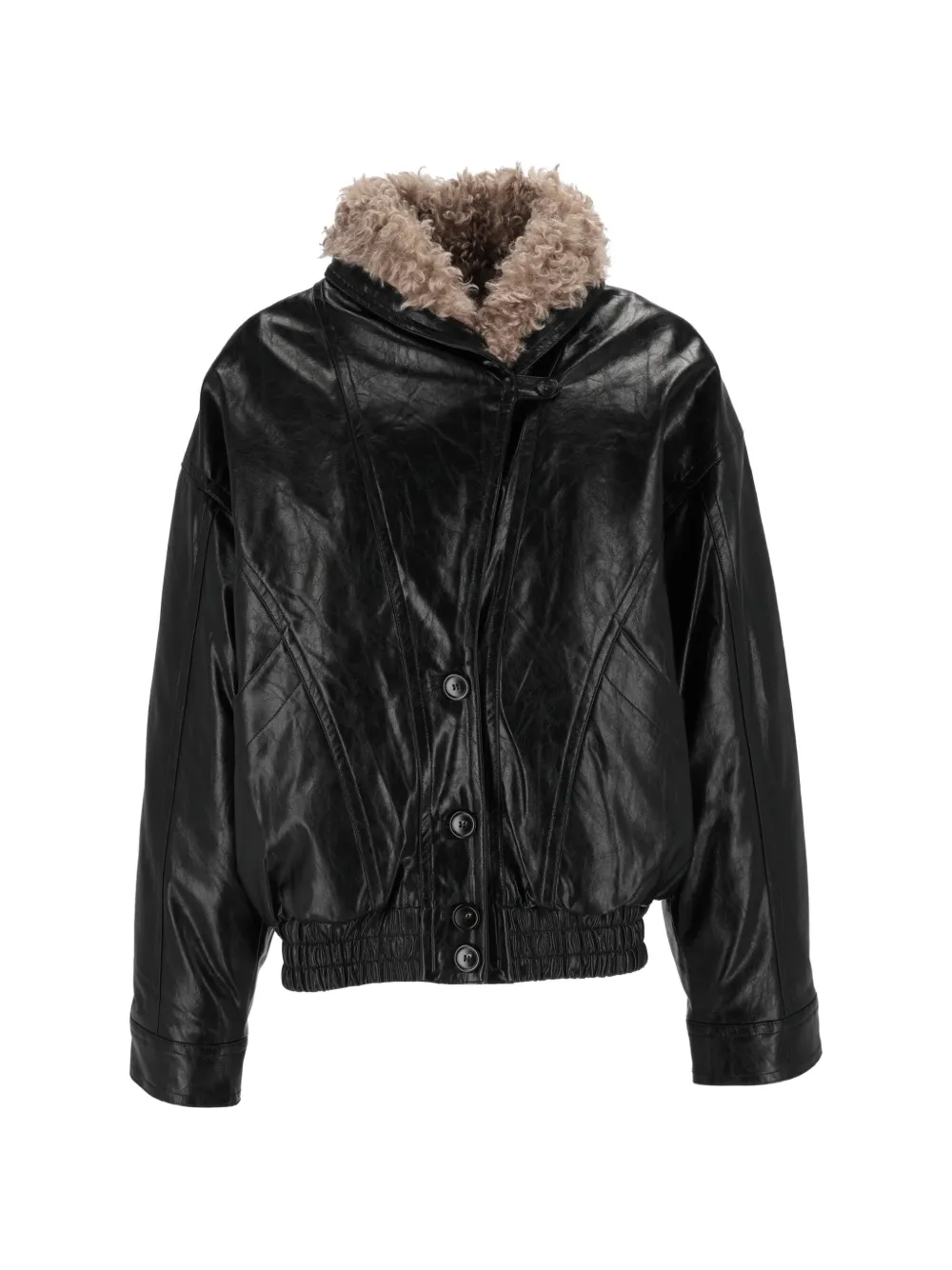 Eleh shearling-collar panelled oversized jacket