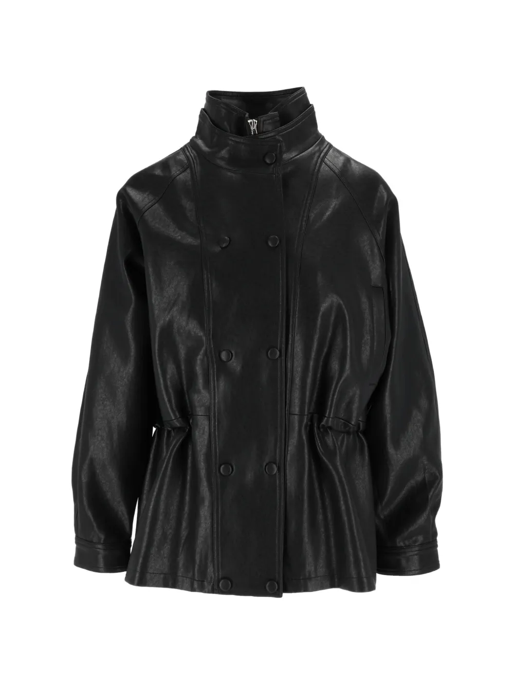 Eleh Double-breasted Oversized Jacket In Black