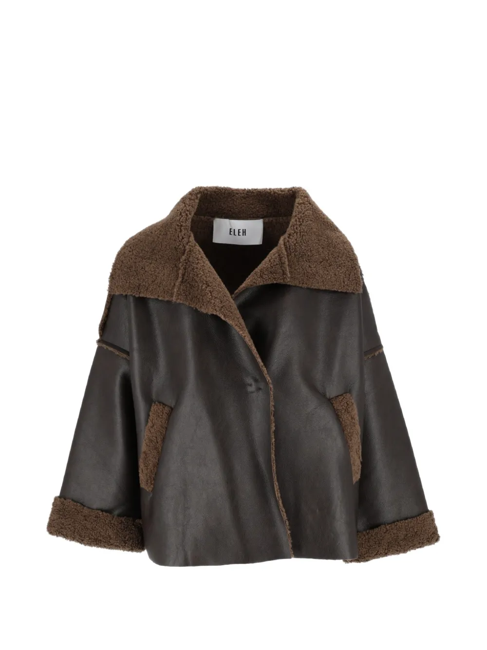 Eleh faux-shearling trim oversized jacket