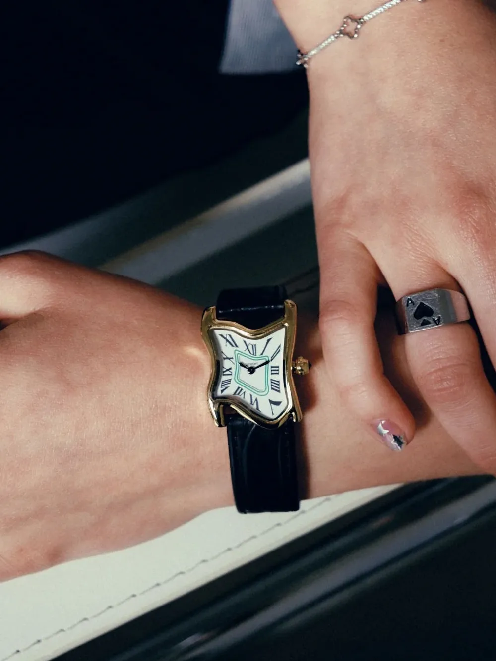 Laphont small Square Melting 34.5mm watch - Bianco