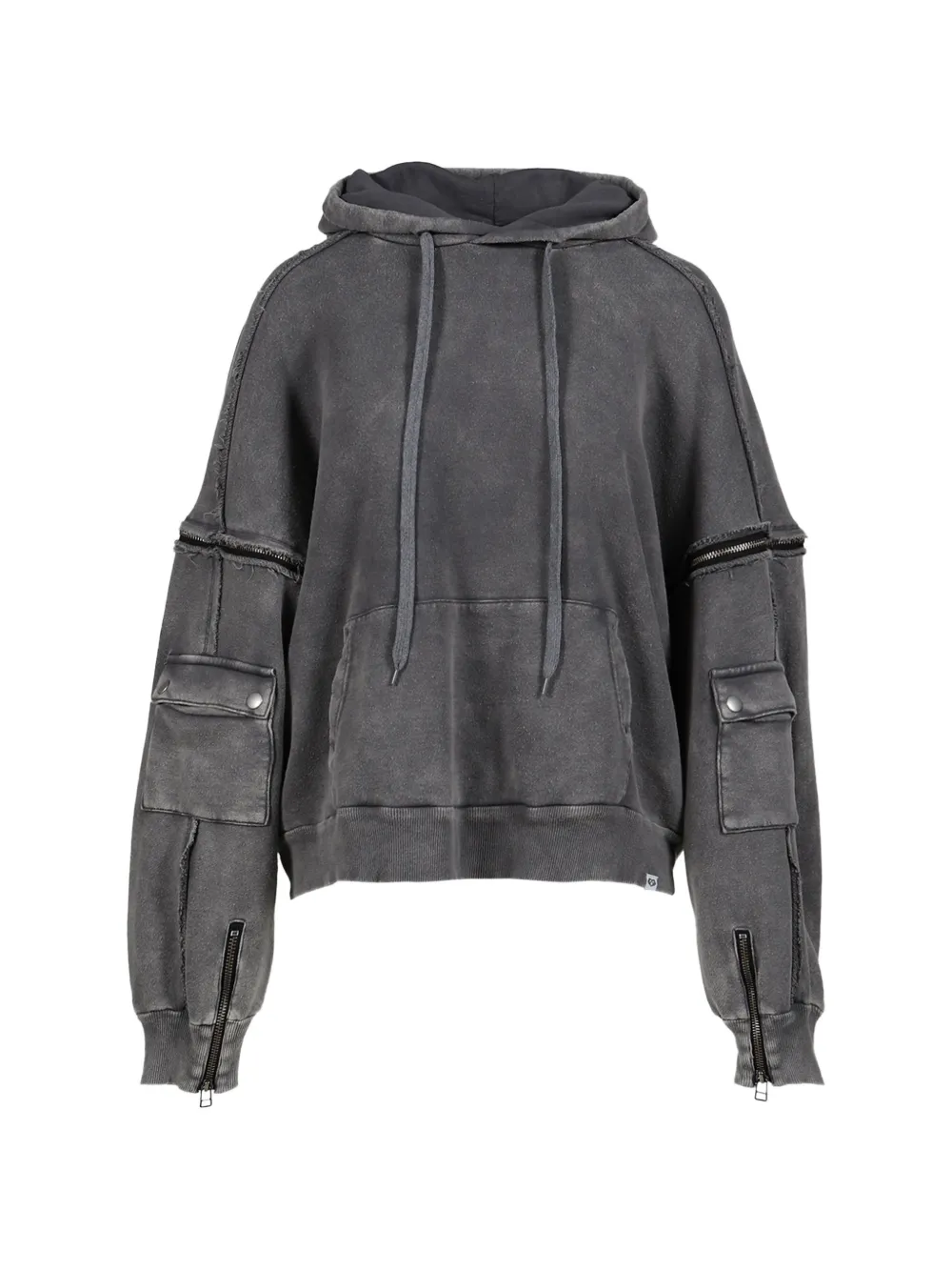 VIVAMUS zip-detail panelled hoodie - Grigio