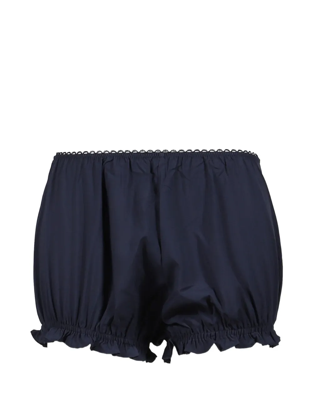 SHUSHU TONG Handgenaaide mini-rok met bloementaille Blauw