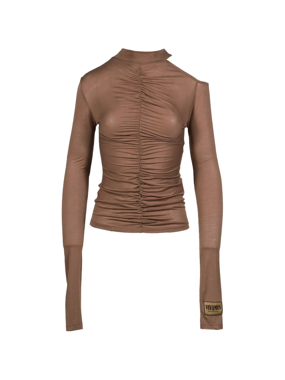 VIVAMUS gathered cold-shoulder top