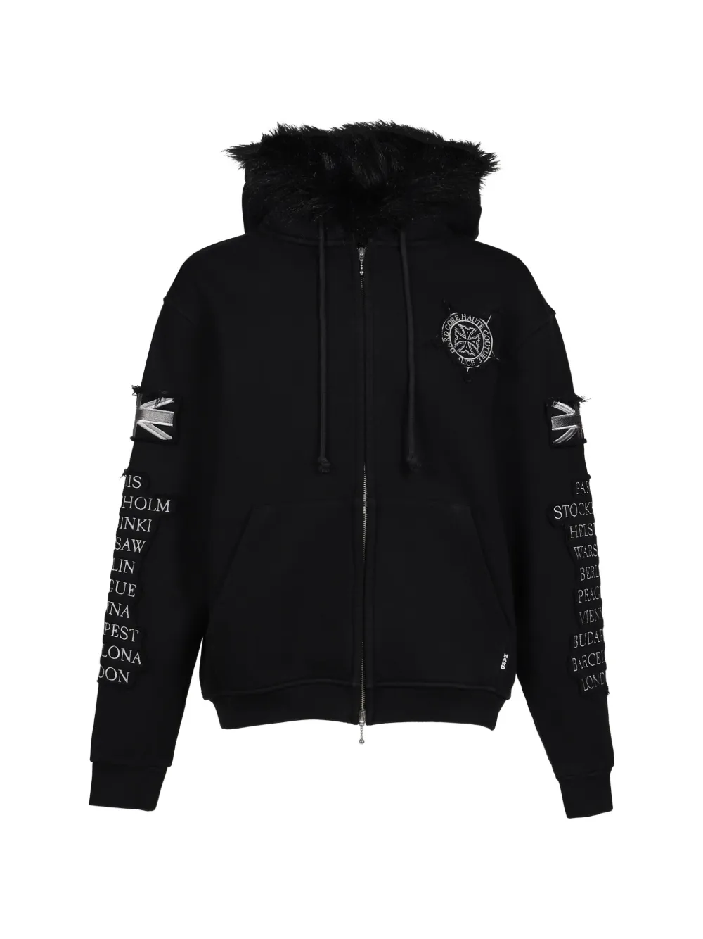 N.HOOLYWOOD patched zip-up hoodie