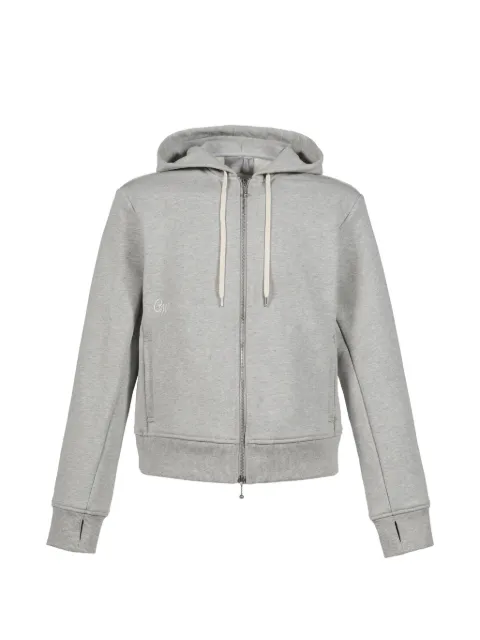 CEDARWOOD logo-embroidered zip-up hoodie