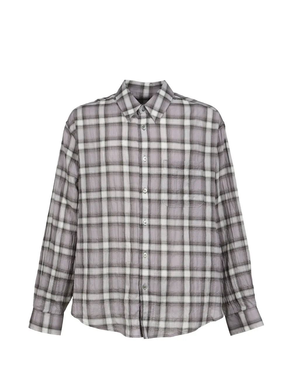 Coor Checkered Long-sleeve Shirt In Purple