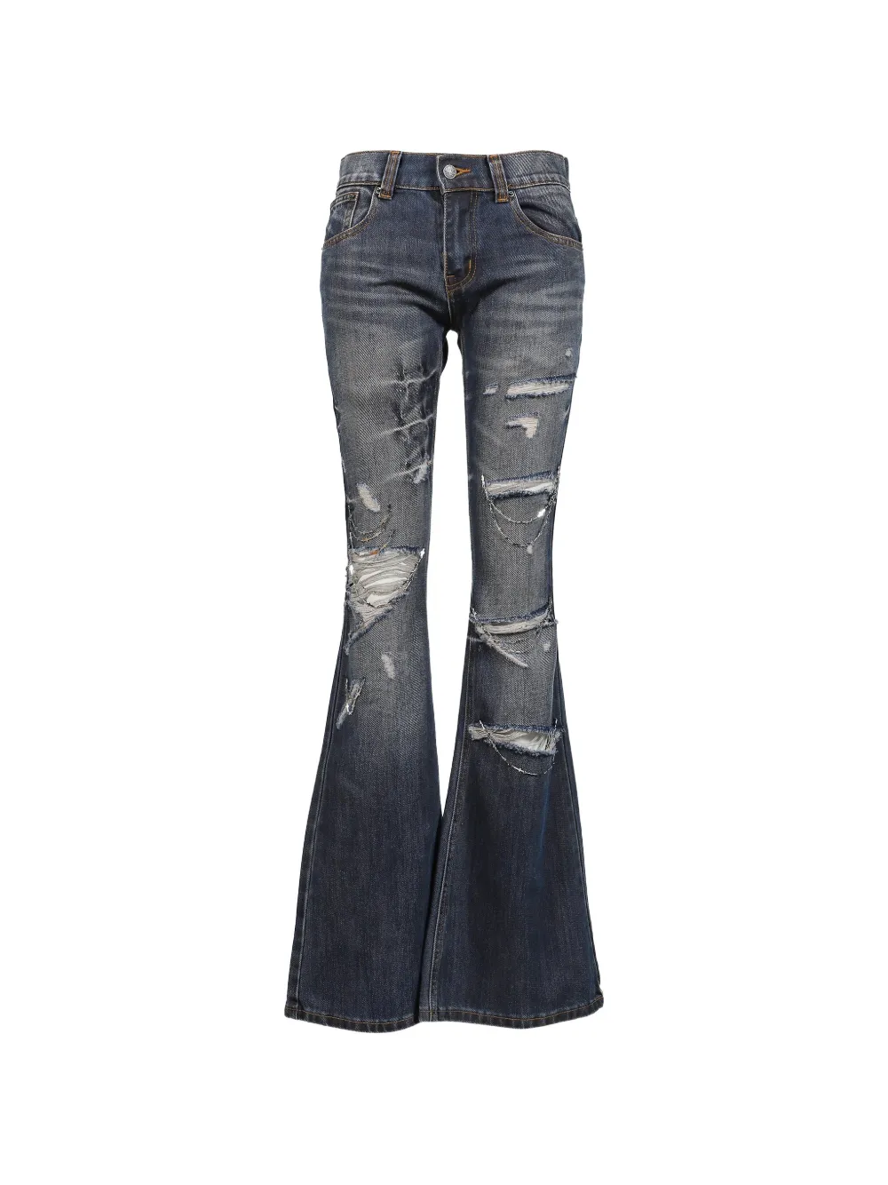 Jaded London distressed chain-link jeans - Blau