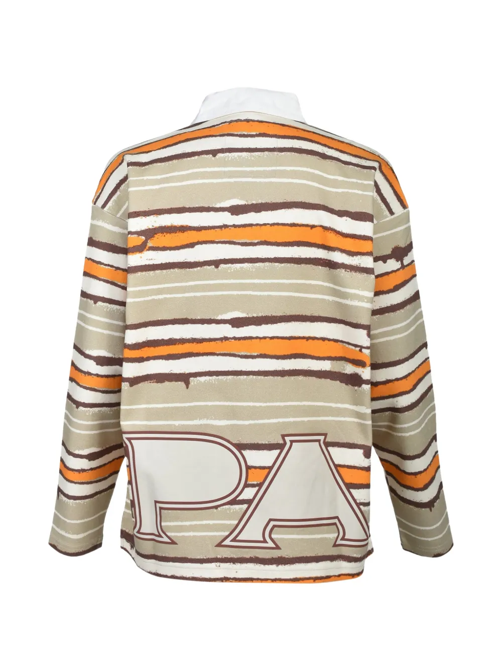 Napa By Martine Rose graphic-print long-sleeved polo shirt Beige