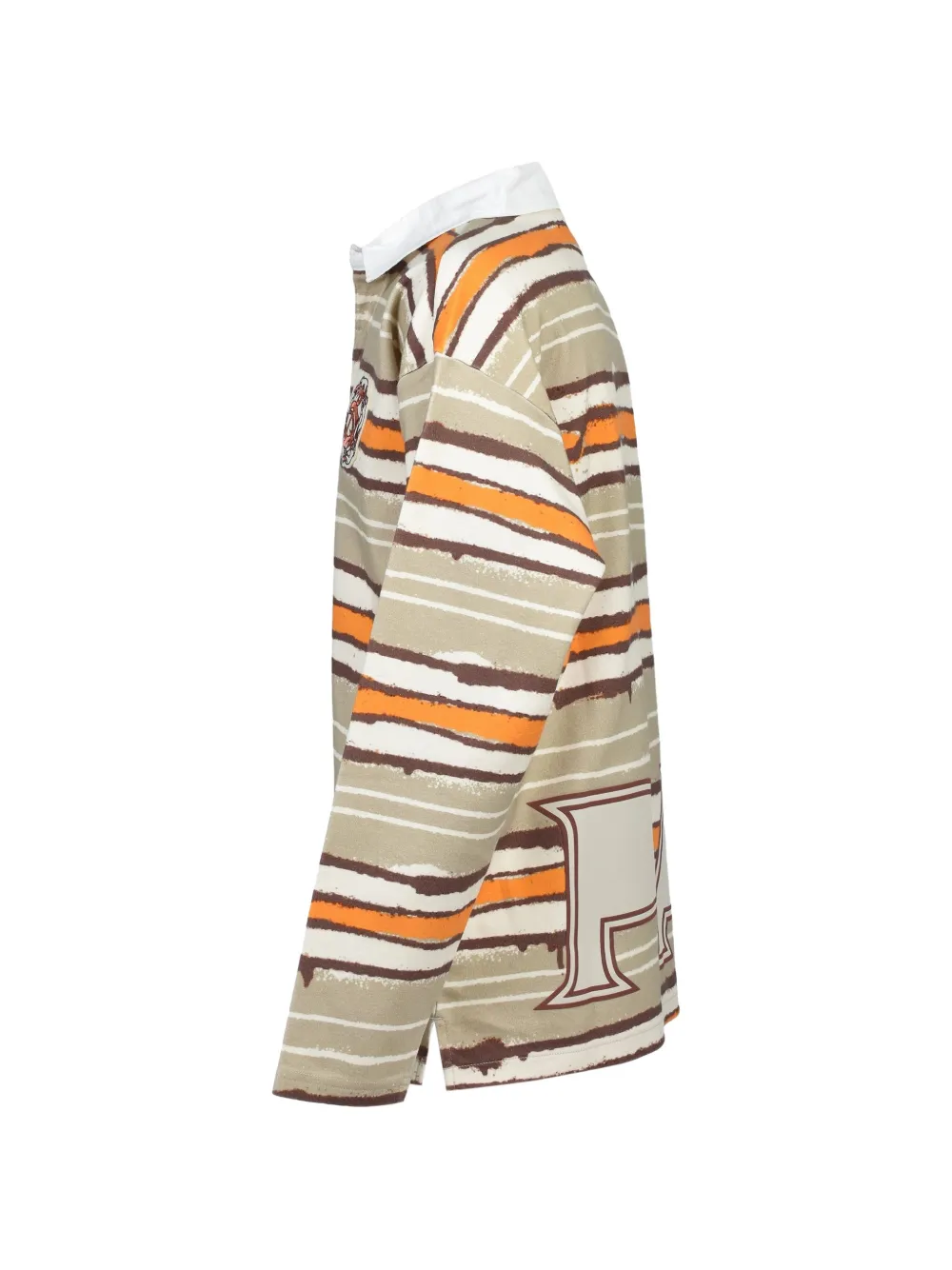 Napa By Martine Rose graphic-print long-sleeved polo shirt Beige