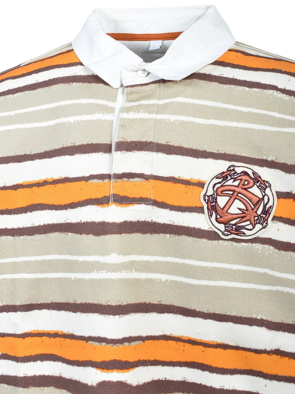 Napa By Martine Rose graphic-print long-sleeved polo shirt Beige