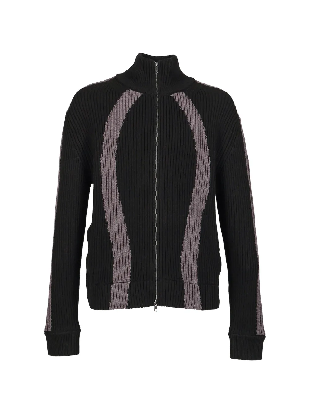 VIVAMUS ribbed-knit double-zip cardigan - Nero