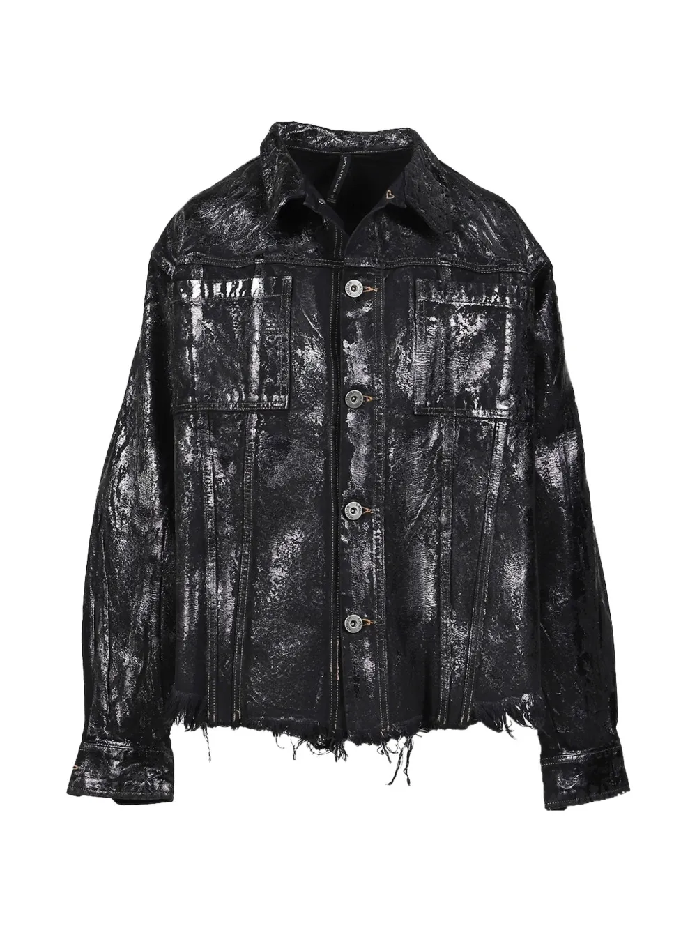 LATUI ATELIER Trauma faded-effect raw-cut shirt