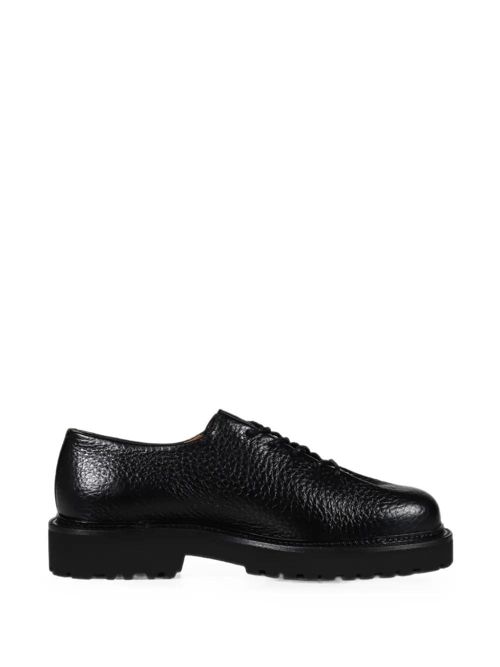 Jacques Solovière Paris Edouard Lug Bold grained leather derby shoes - Schwarz