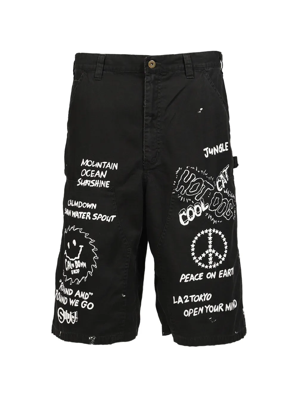 SWJP graphic-print double-knee shorts - Schwarz