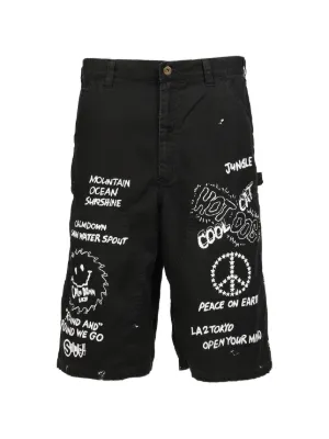Off-White パッチワーク デニムショーツ | ブラック | FARFETCH JP