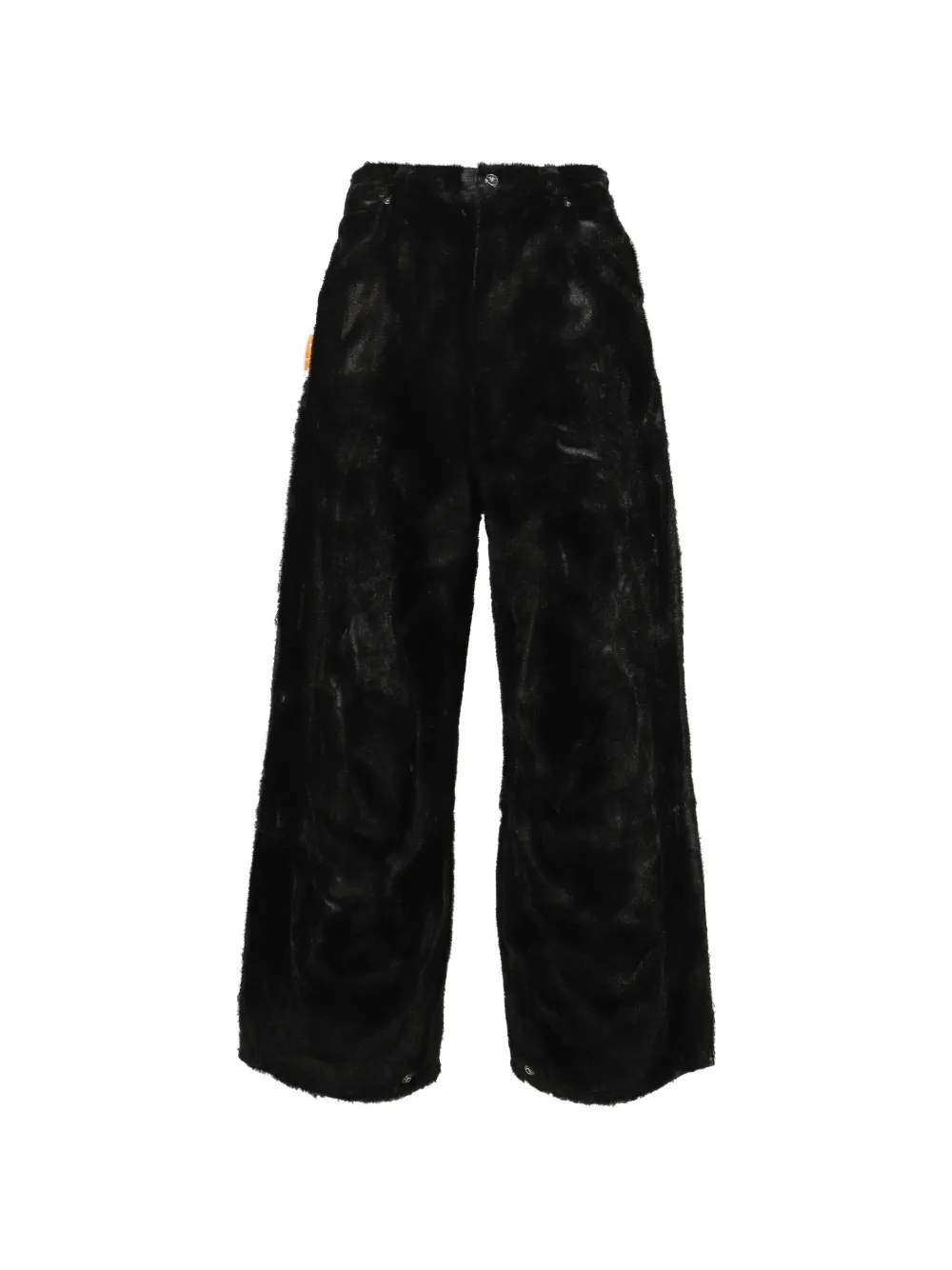 Napa By Martine Rose Leggenda faux-fur flock trousers - Nero