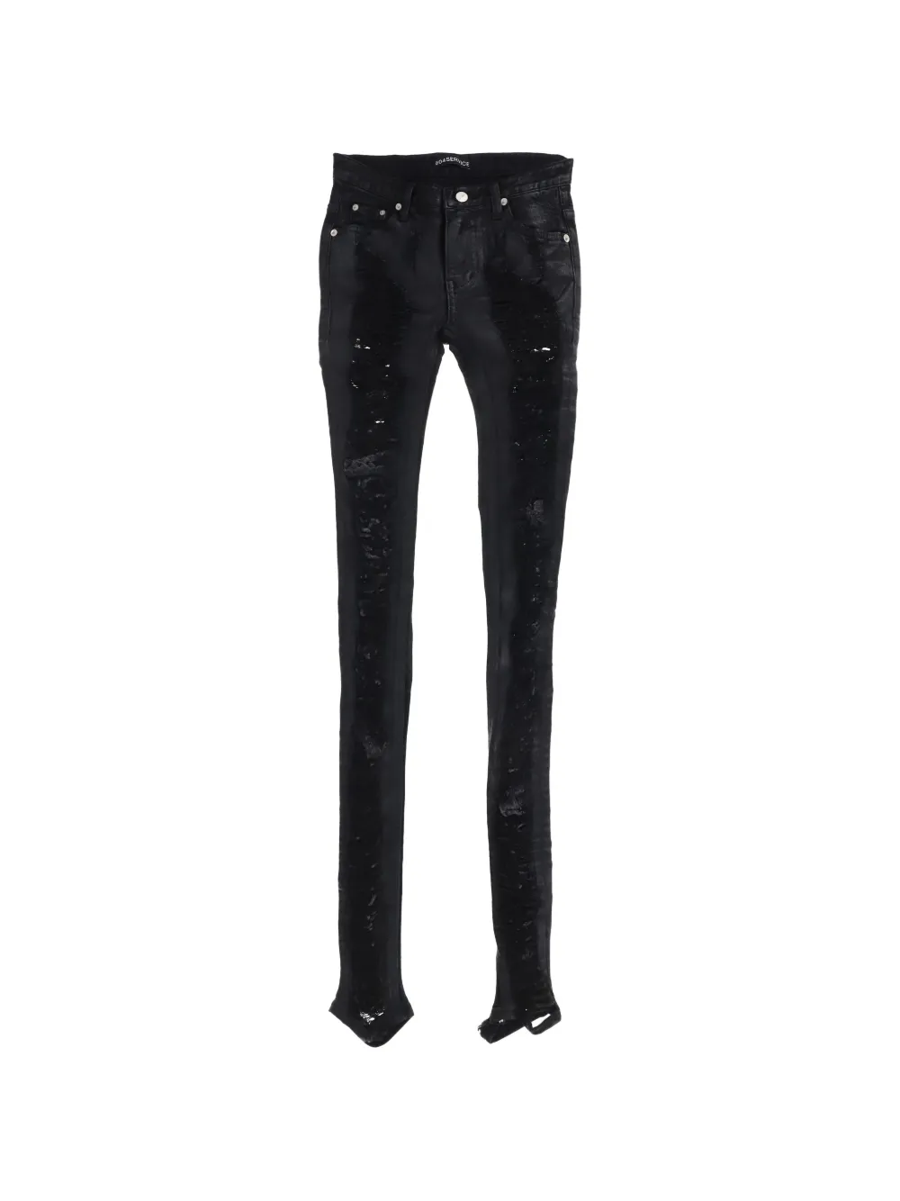 604SERVICE distressed skinny jeans - Nero