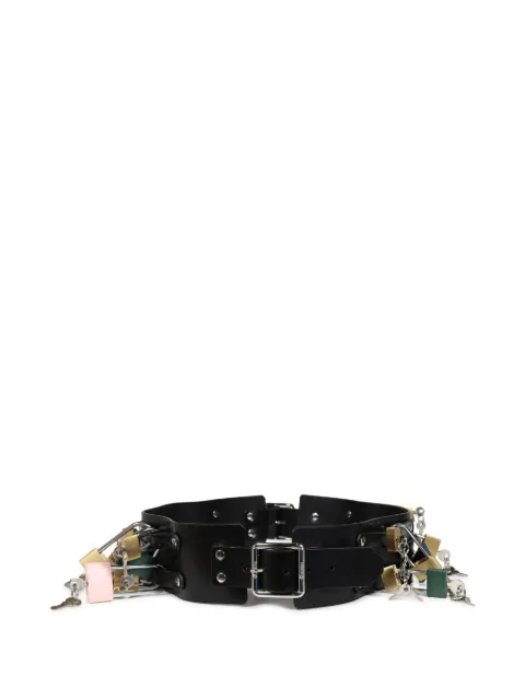 MARKING DISTANCE Pont Des Arts padlock leather belt