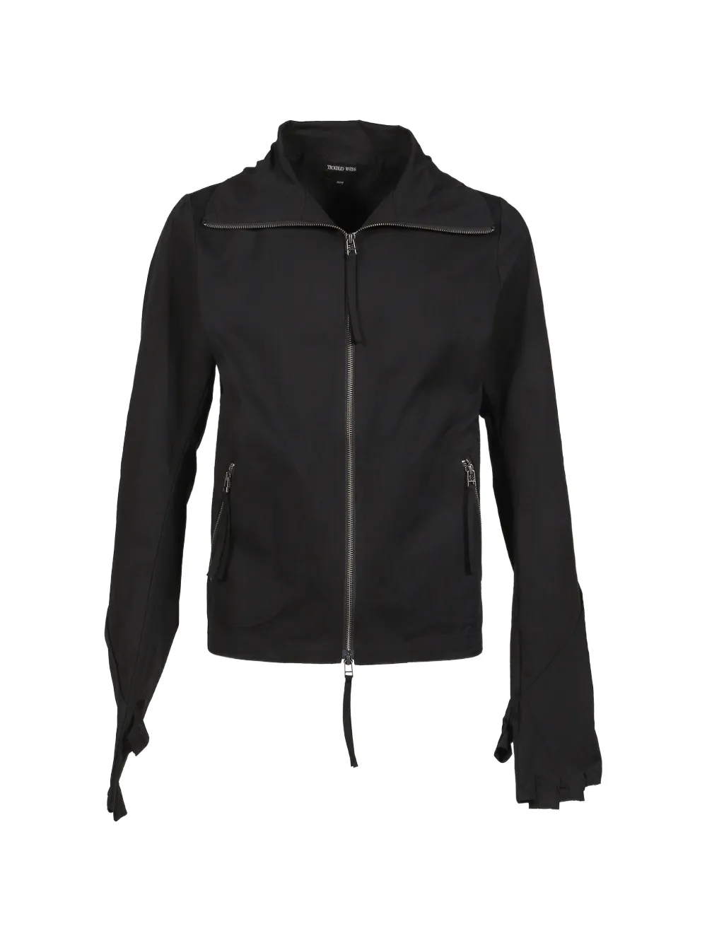 Troubled Waters high-neck gloved jacket - Schwarz