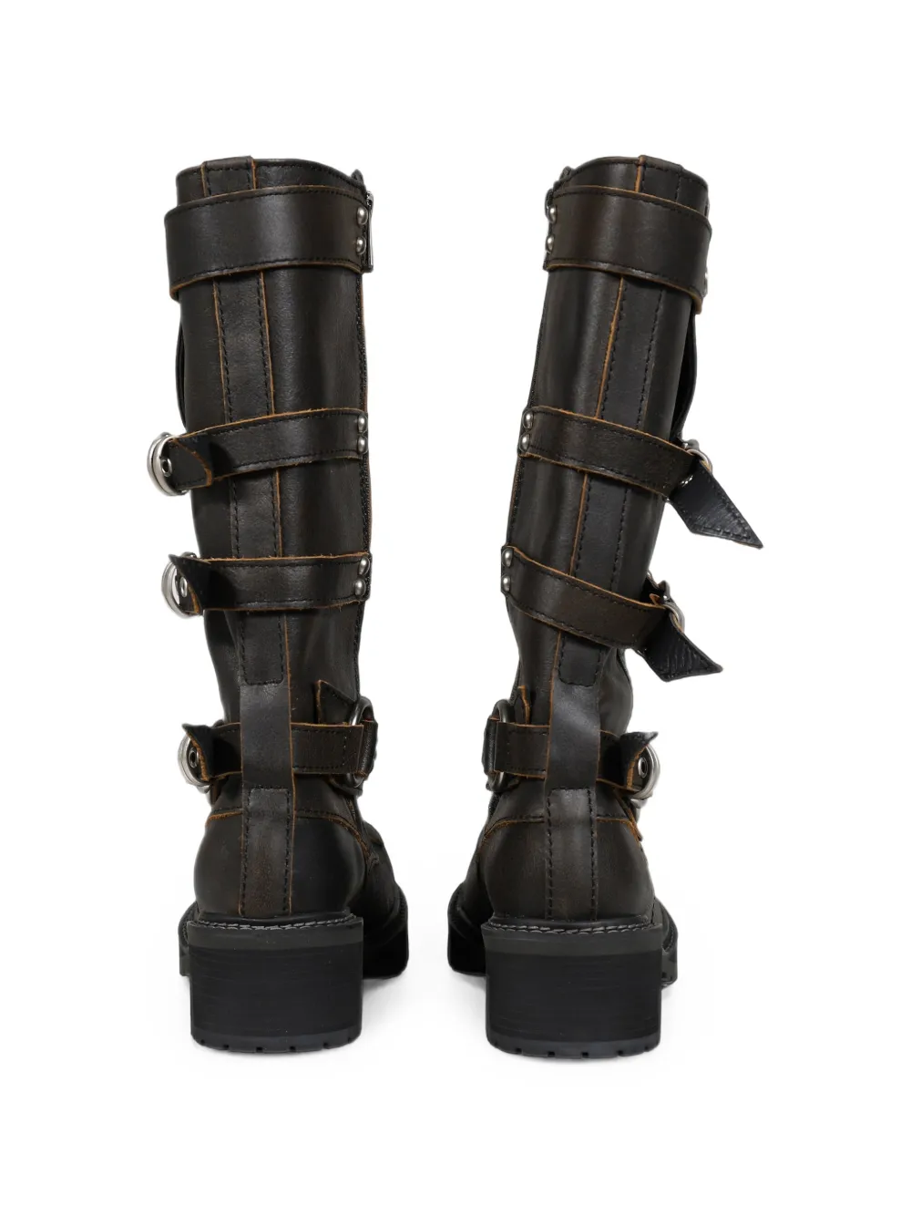 VACANT Archive Ivan buckle-strap mid-calf boots Bruin