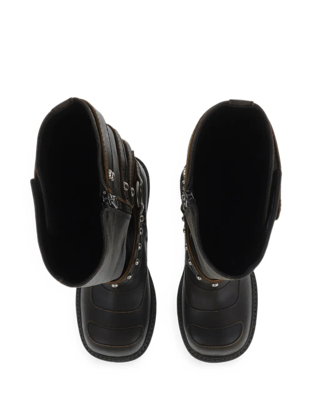 VACANT Archive Ivan buckle-strap mid-calf boots Bruin